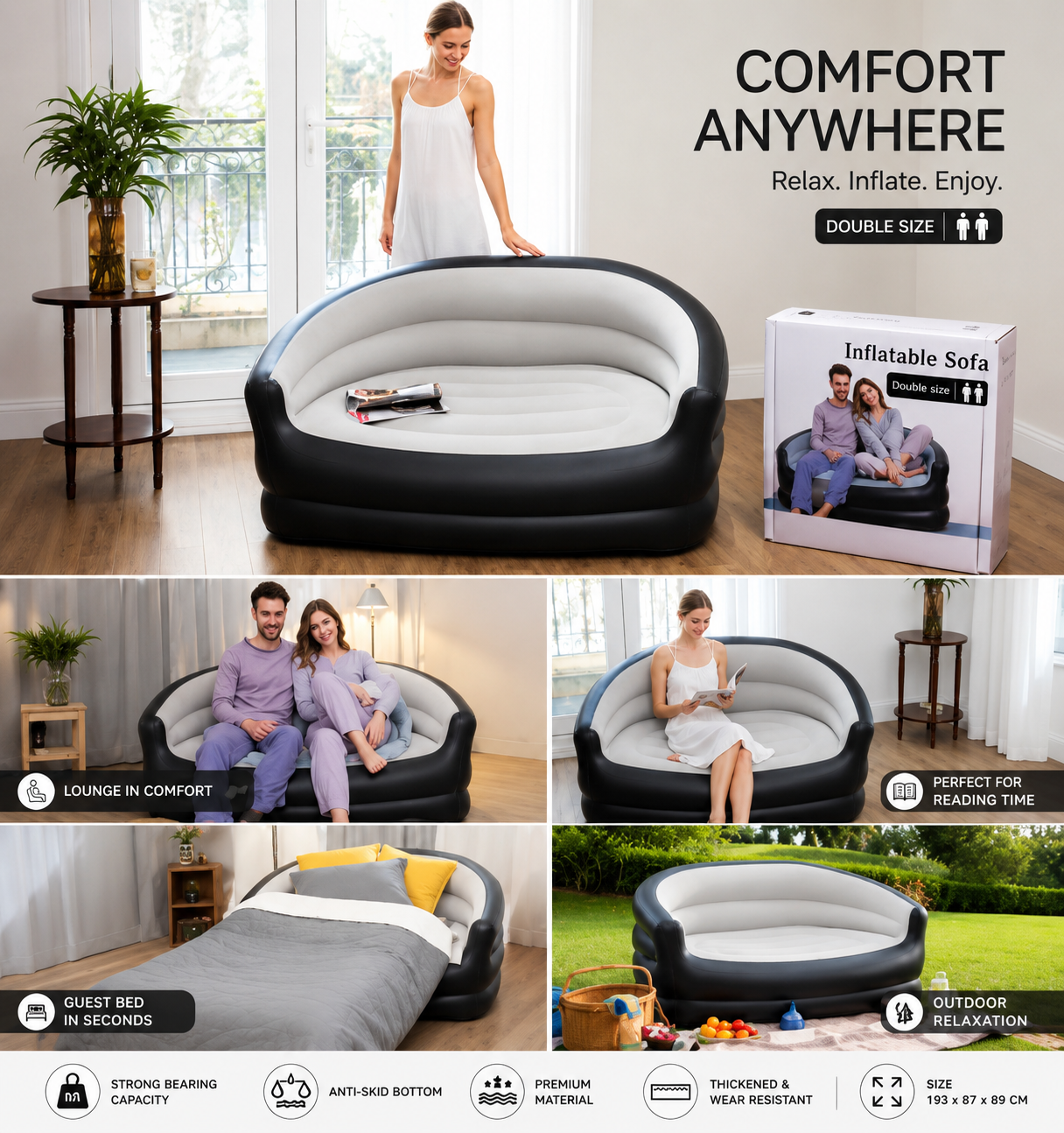 CloudNest™ Inflatable Sofa Bed
