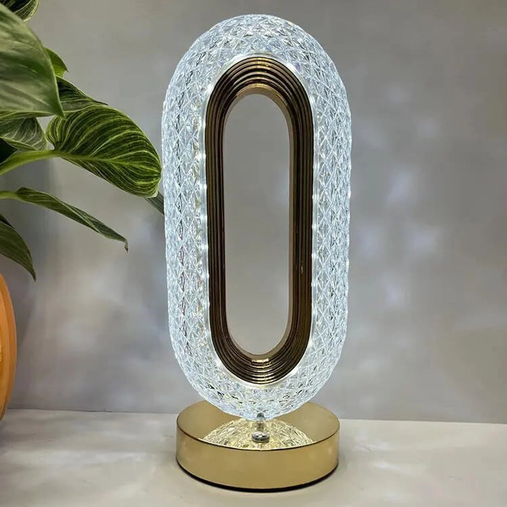 Elegant Crystal Oval LED Table Lamp