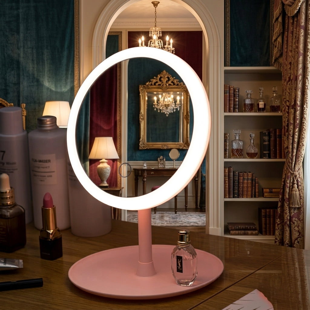 Led round make up mirror