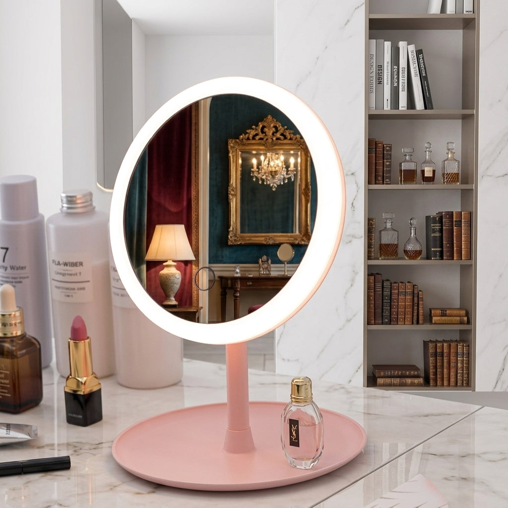 Led round make up mirror